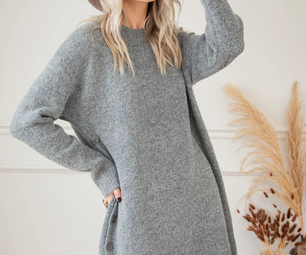 robe pull grise femme