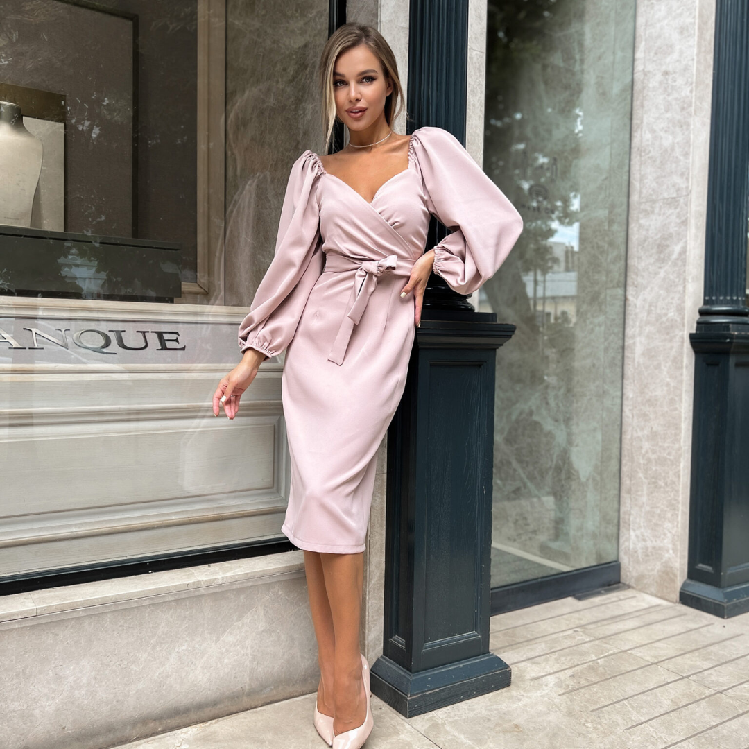 robe fourreau rose