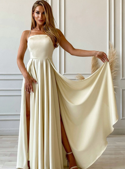 Robe champagne longue chic