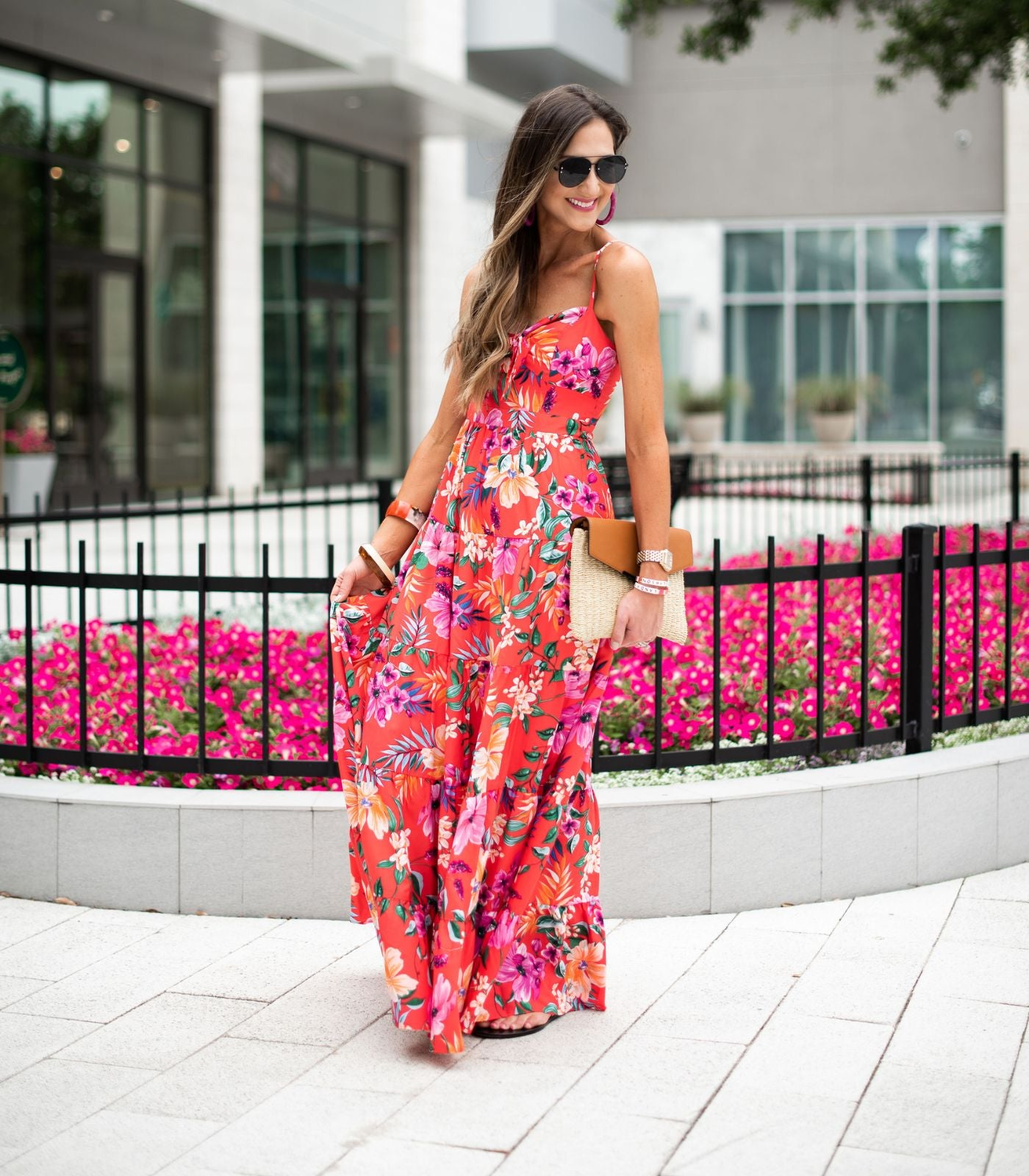 Robe fleurie rose pour l'été