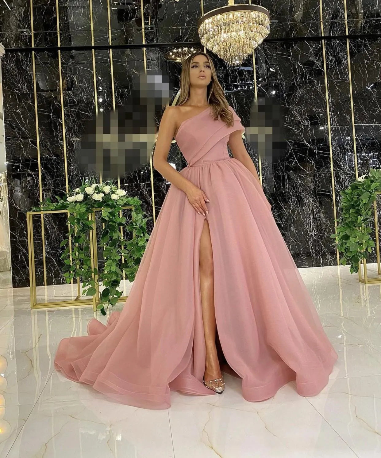Robe de soirée rose