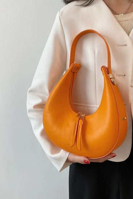 New - Sac à main demi-lune terracotta