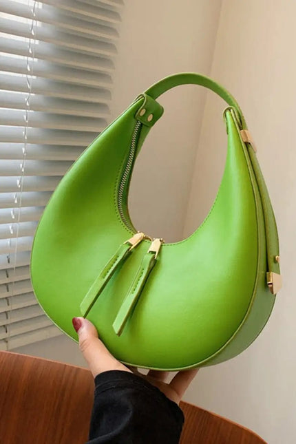 New - Sac à main demi-lune vert citron