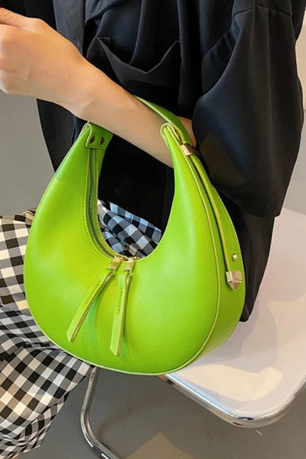 New - Sac à main demi-lune vert citron