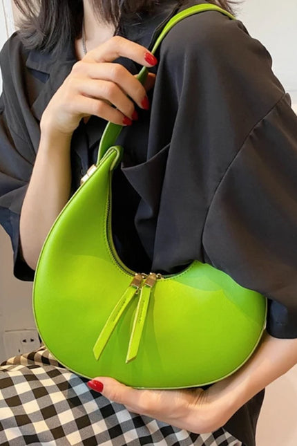 New - Sac à main demi-lune vert citron