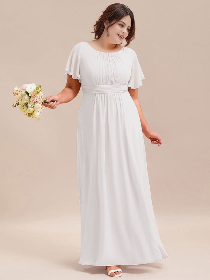 Robe blanche grande taille longue fluide