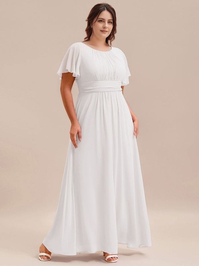 Robe blanche grande taille longue fluide
