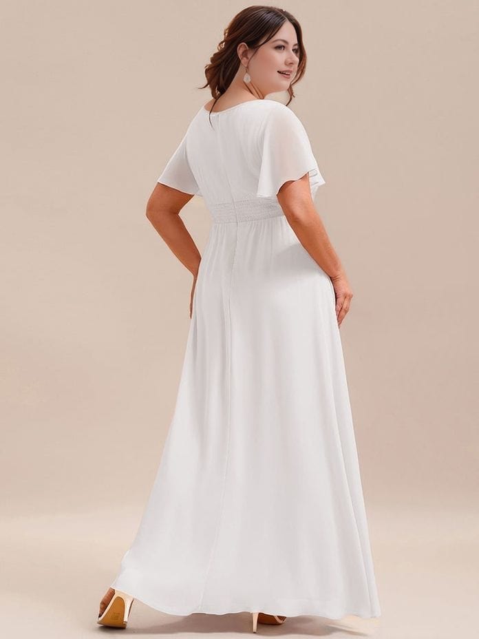 Robe blanche grande taille longue fluide
