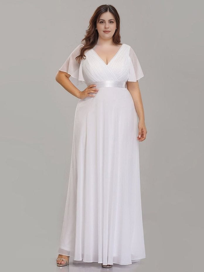 Robe blanche longue grande taille pour mariage