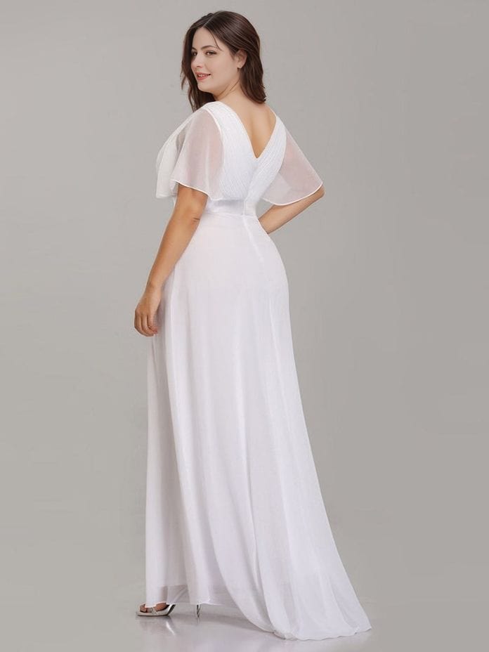 Robe blanche longue grande taille pour mariage