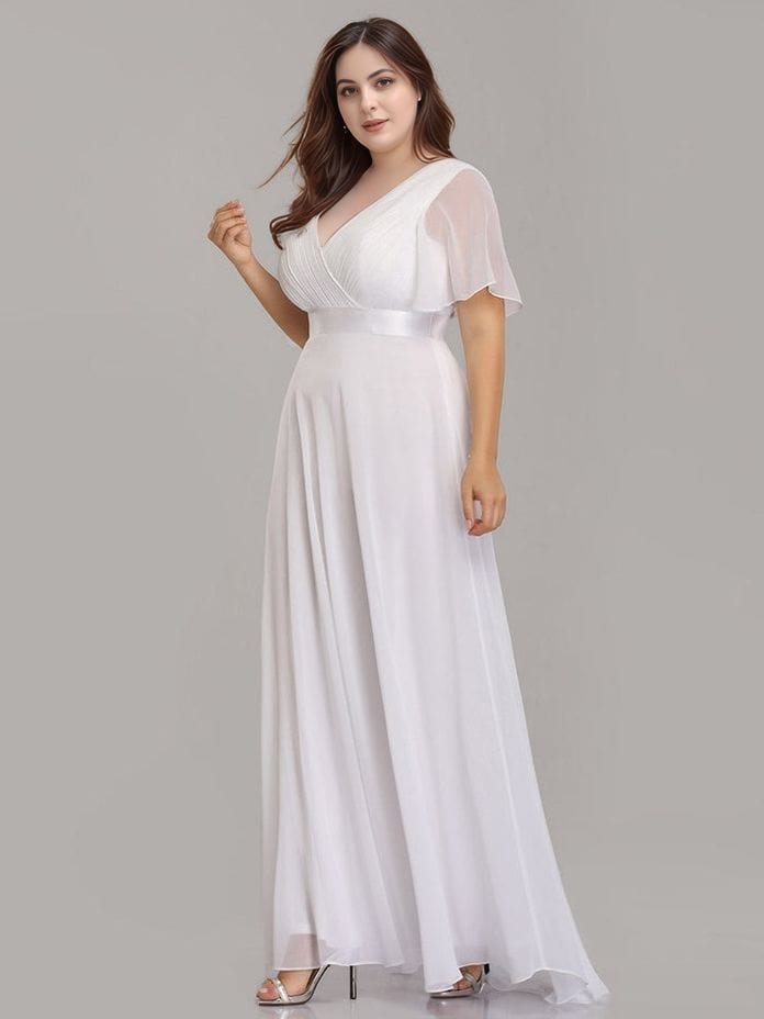 Robe blanche longue grande taille pour mariage