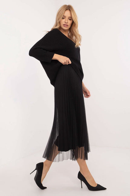 Robe casual midi bas en tulle plissé avec pull