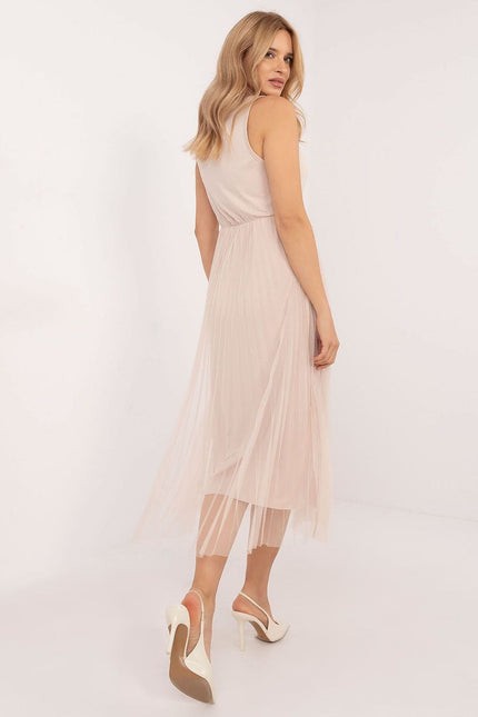 Robe casual midi bas en tulle plissé avec pull