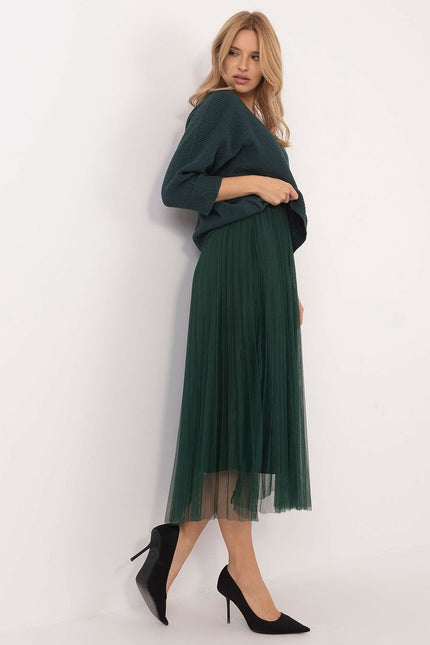 Robe casual midi bas en tulle plissé avec pull