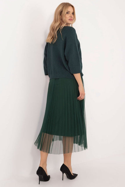 Robe casual midi bas en tulle plissé avec pull