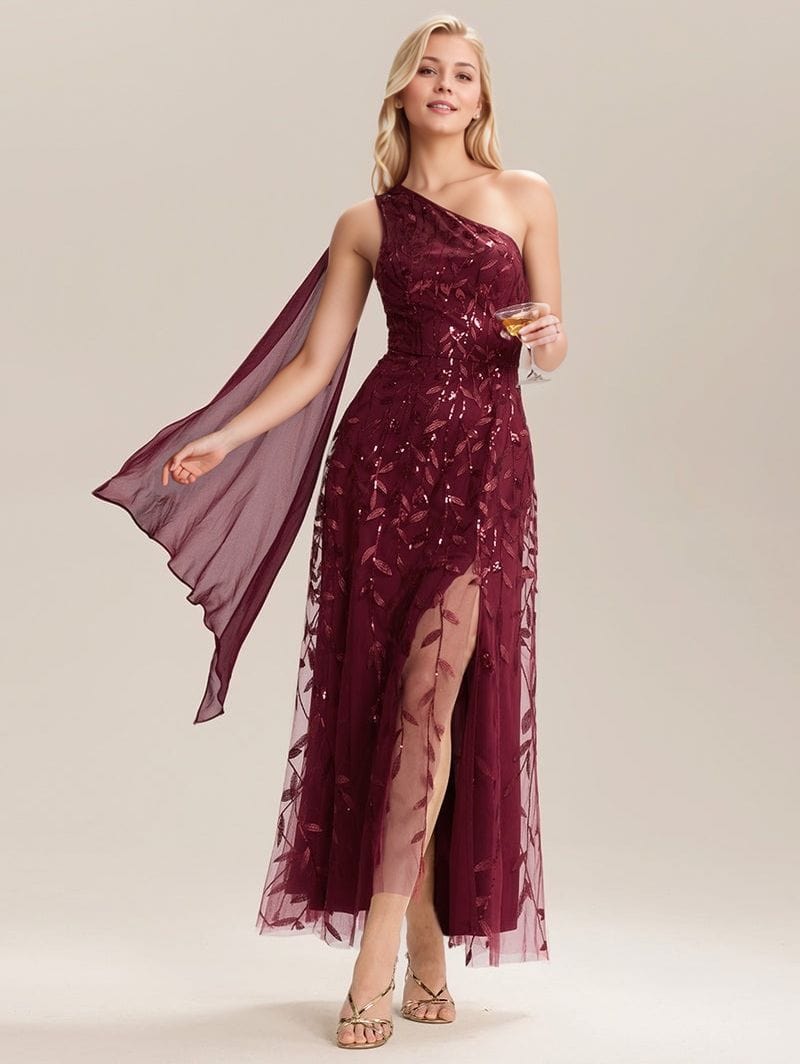 Robe d'invitée au mariage bordeaux une épaule
