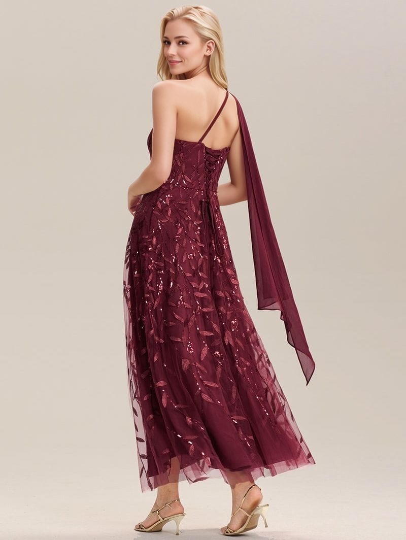 Robe d'invitée au mariage bordeaux une épaule