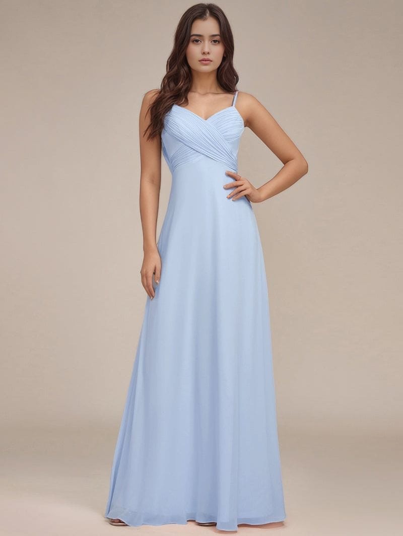 Robe de soirée bleu ciel longue dos nu
