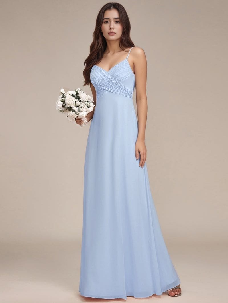 Robe de soirée bleu ciel longue dos nu