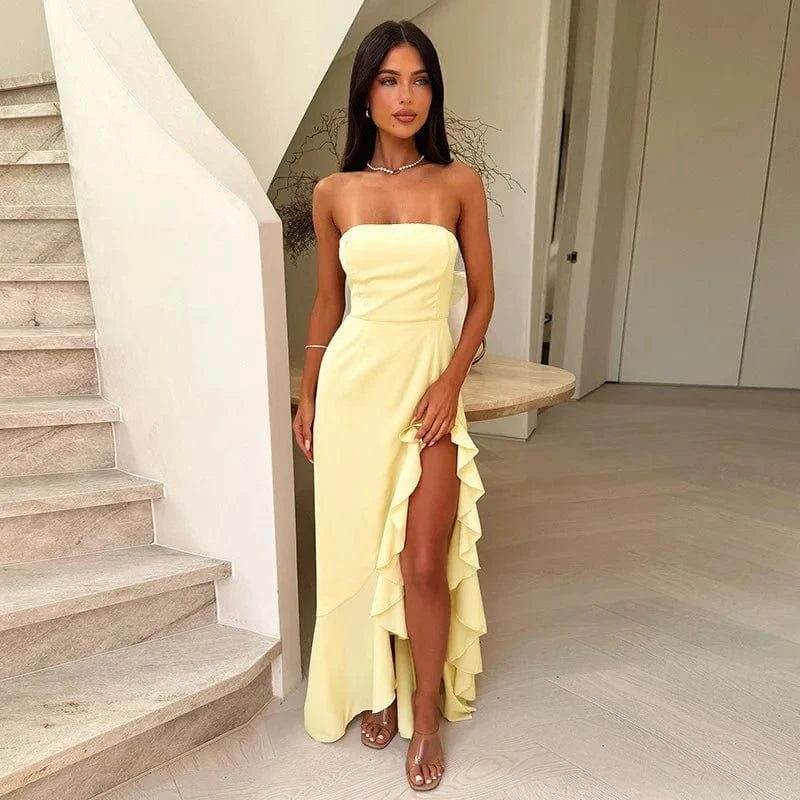 Robe Droite Jaune Chic Robe Droite Bustier Chic Robe Blanche Bustier