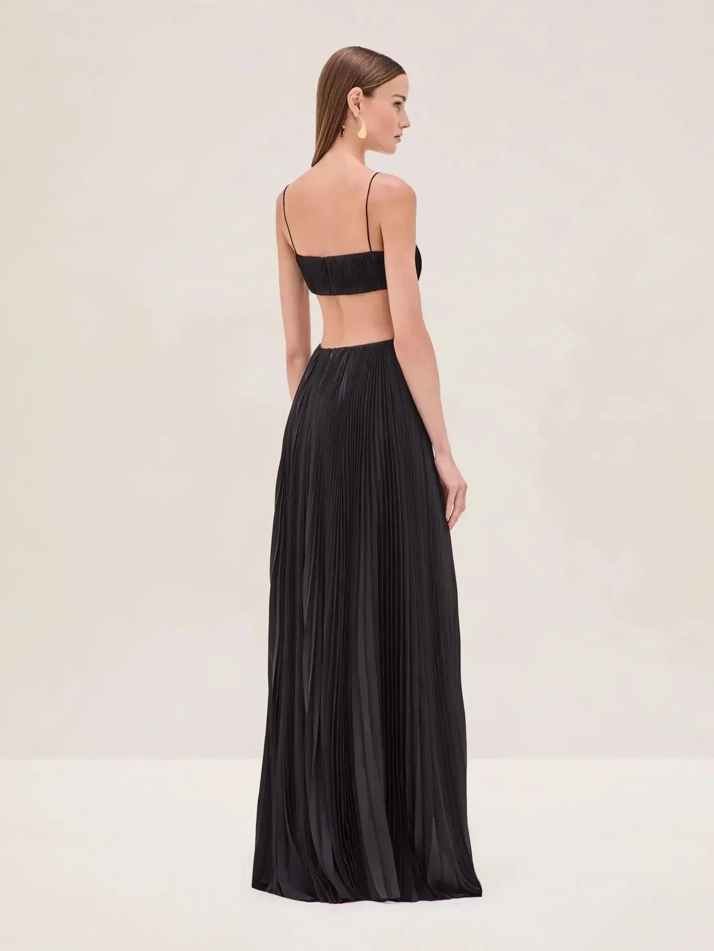 Robe de soirée dos nu longue plissée