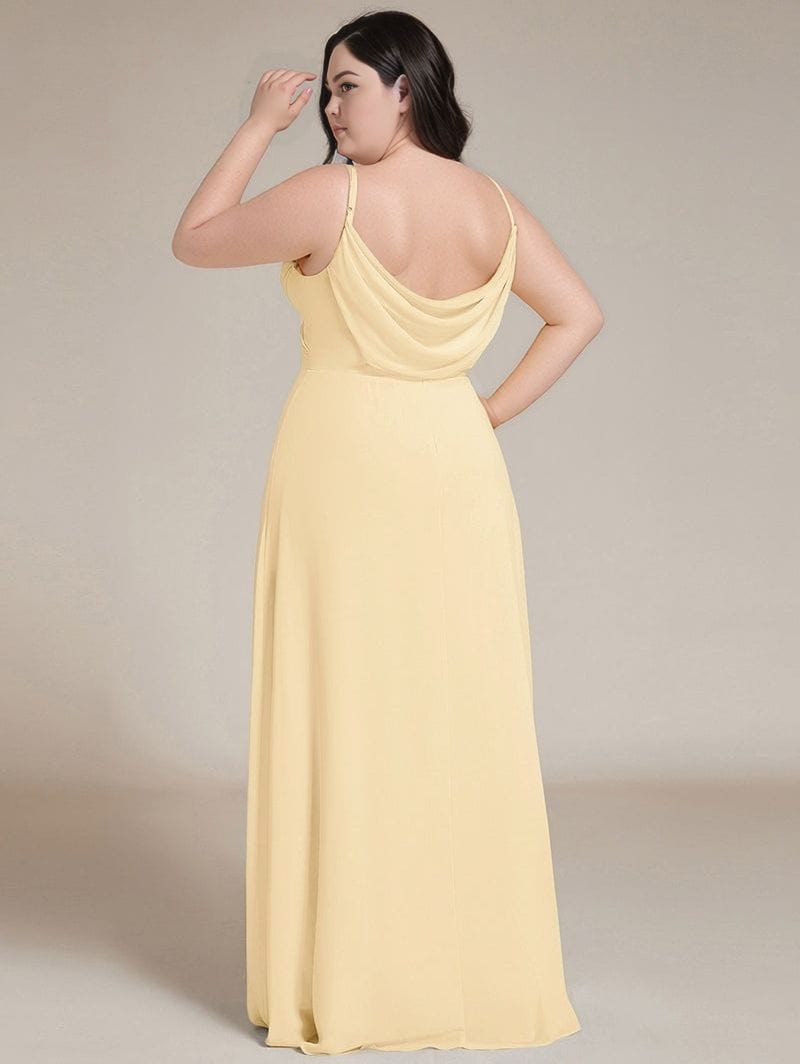 Robe de soirée jaune longue dos nu grande taille