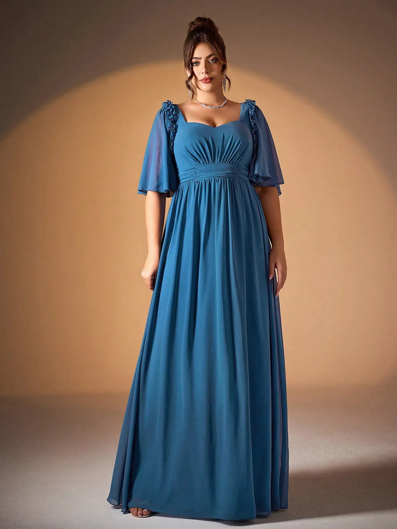 Robe demoiselle d'honneur bleue grande taille