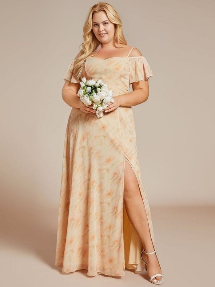 Robe demoiselle d'honneur fleurie grande taille