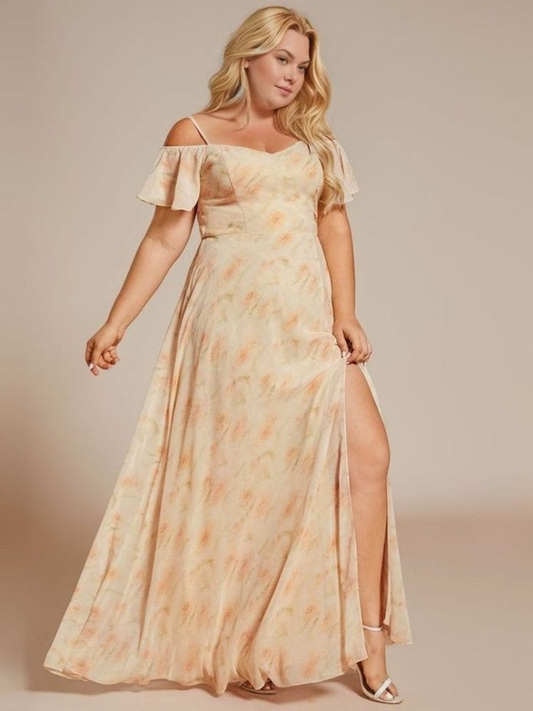 Robe demoiselle d'honneur fleurie grande taille