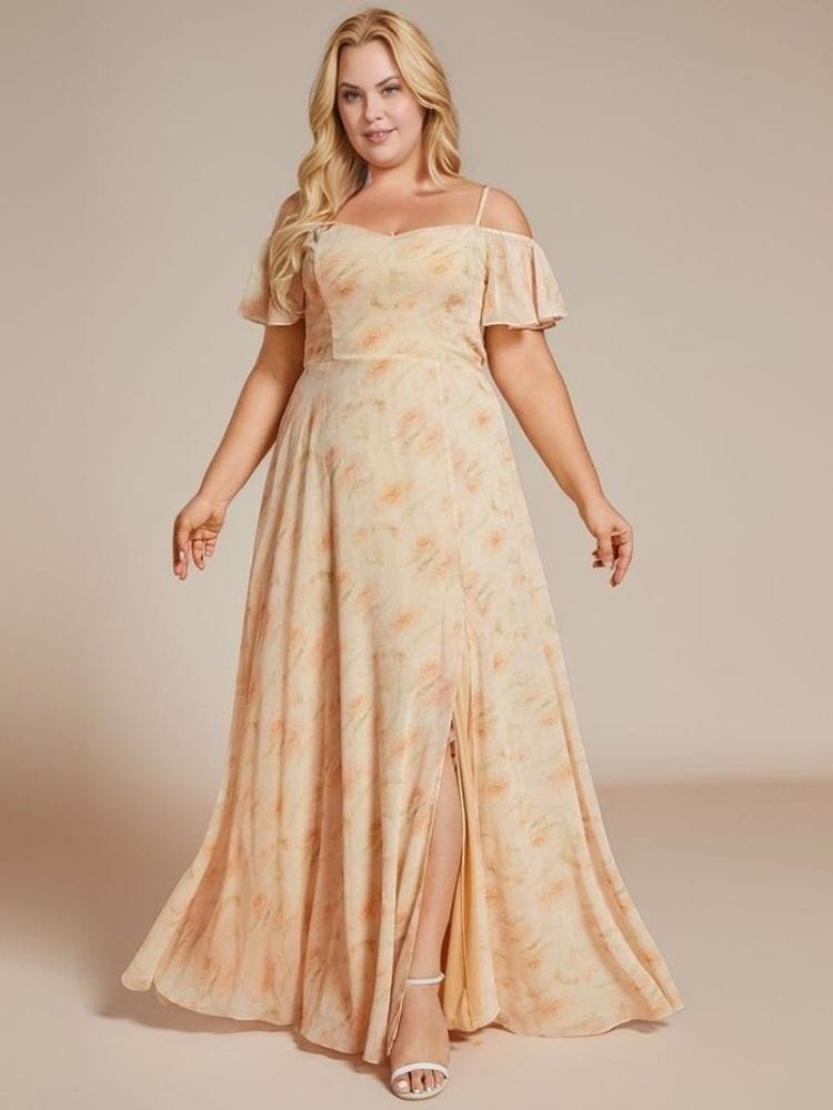 Robe demoiselle d'honneur fleurie grande taille