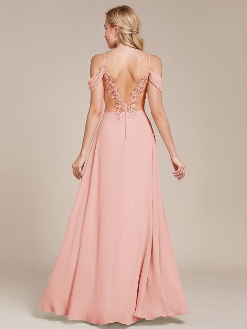 Robe demoiselle d'honneur rose longue dos nu