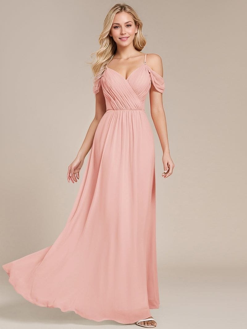 Robe demoiselle d'honneur rose longue dos nu