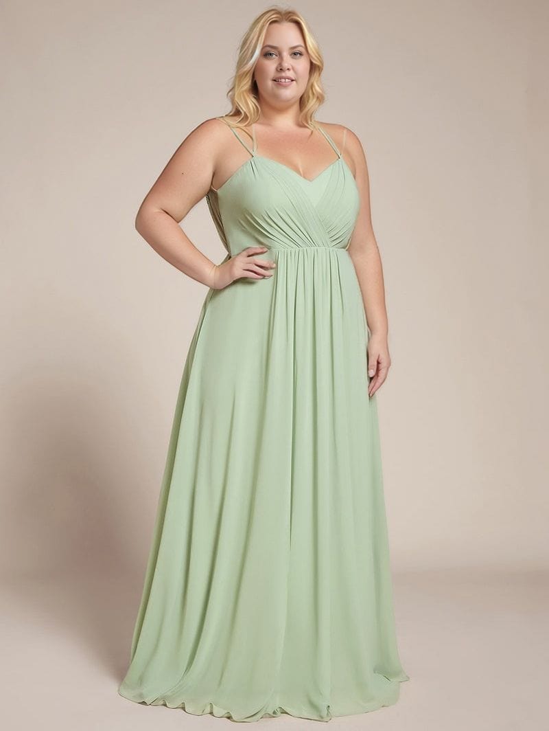 Robe demoiselle d'honneur vert sauge dos nu grande taille