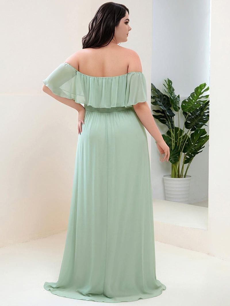Robe demoiselle d'honneur verte sauge grande taille