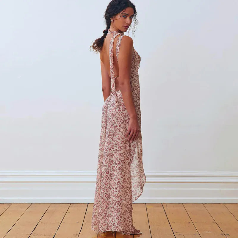 Robe été bohème longue dos nu
