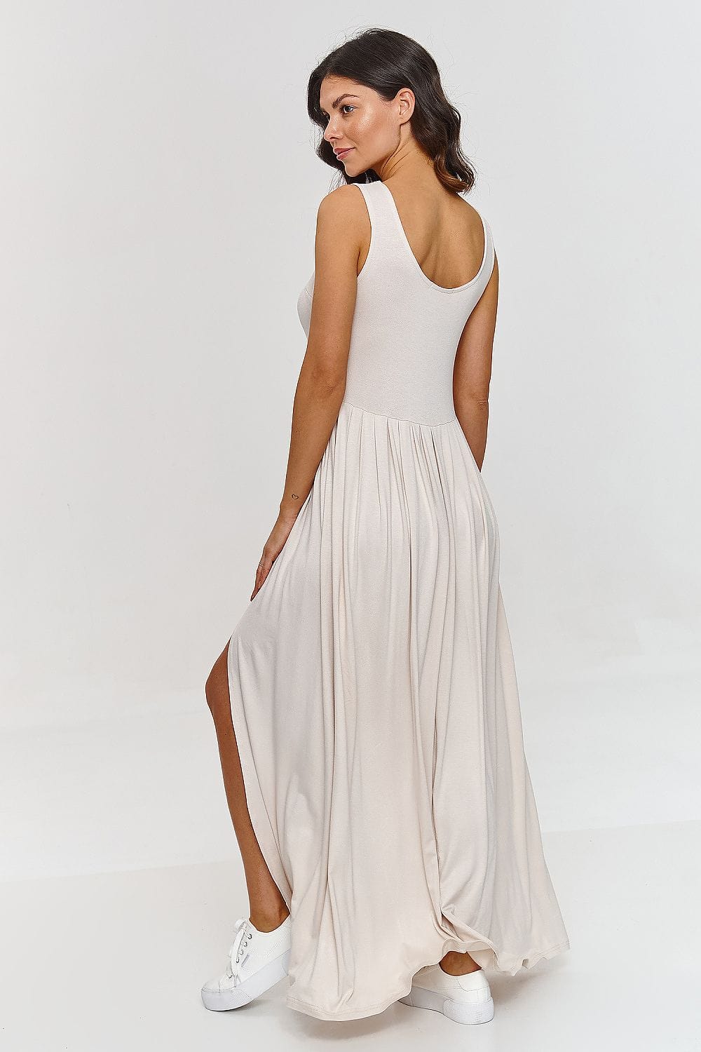 robe été longue fendue sans manches fluide femme pour plage ou soirée chic estivale