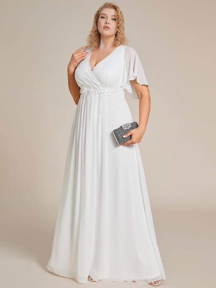 Robe grande taille blanche longue fluide
