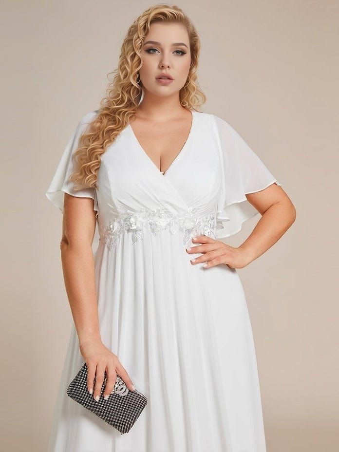 Robe grande taille blanche longue fluide