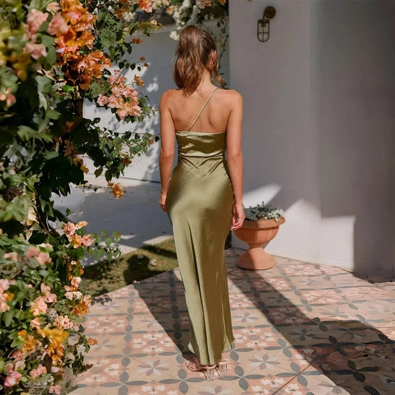 Robe Pull En Tricot Olive Pour Femme - Robe Midi Moulante Col Montant Manches Longues