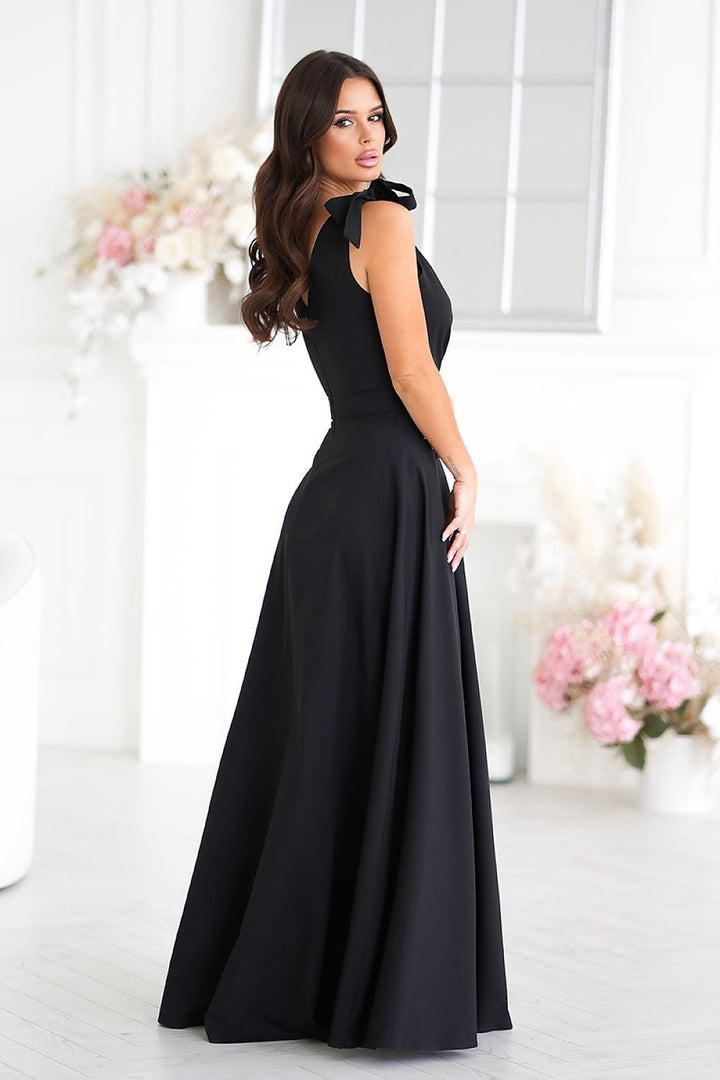 Longue Robes de bal A-ligne uniques élégant fente latérale une épaule