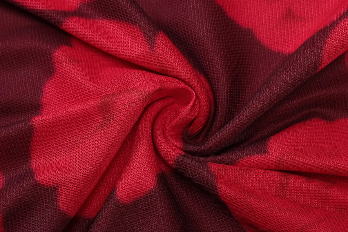 Robe longue fleurie rouge dos nu