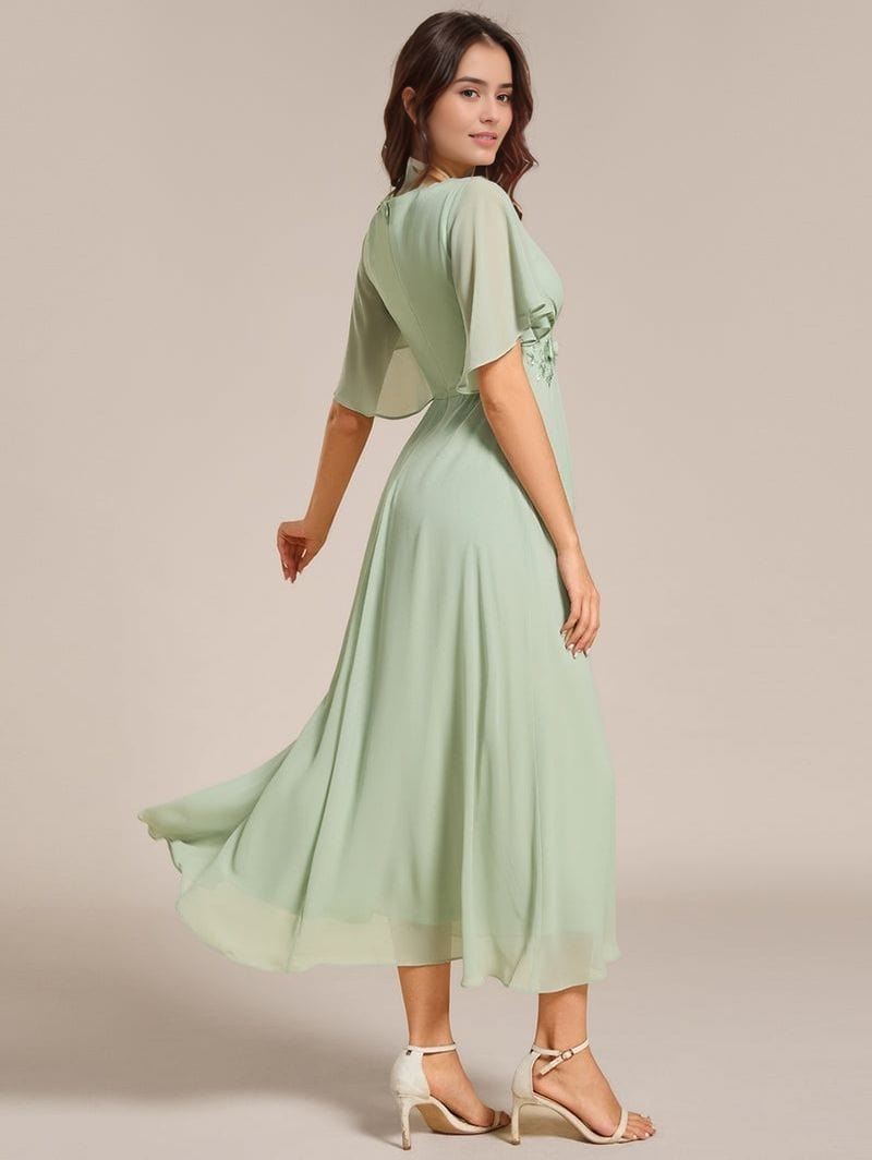 Robe pour invitée au mariage midi verte