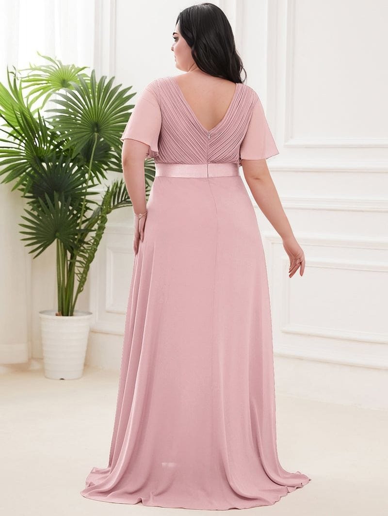 Robe pour invitée au mariage rose poudre longue