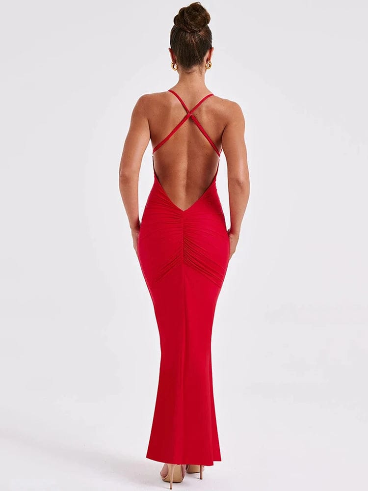 Robe rouge dos nu chic Robe Avenue