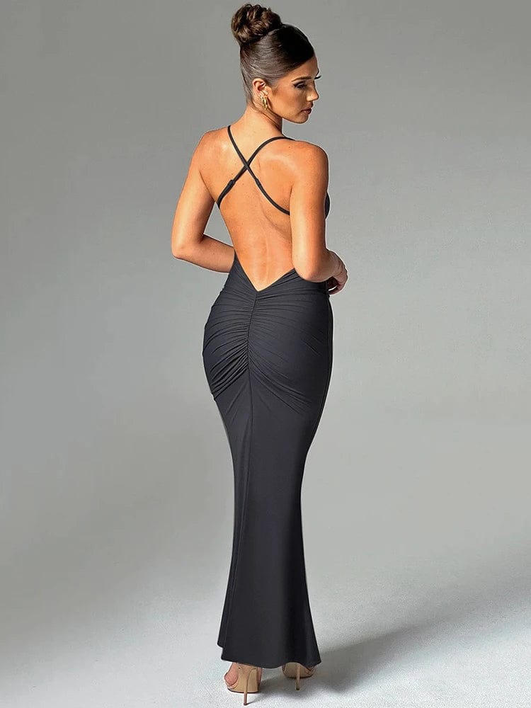 Robe Noire Dos Nu Asymétrique - Taille S, Occasion Très Bon état