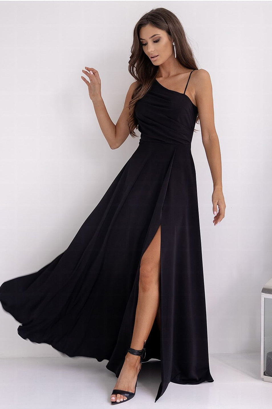 robe demoiselle d'honneur longue fendue chic fendue pour mariage invité trapèze sans manches rouge