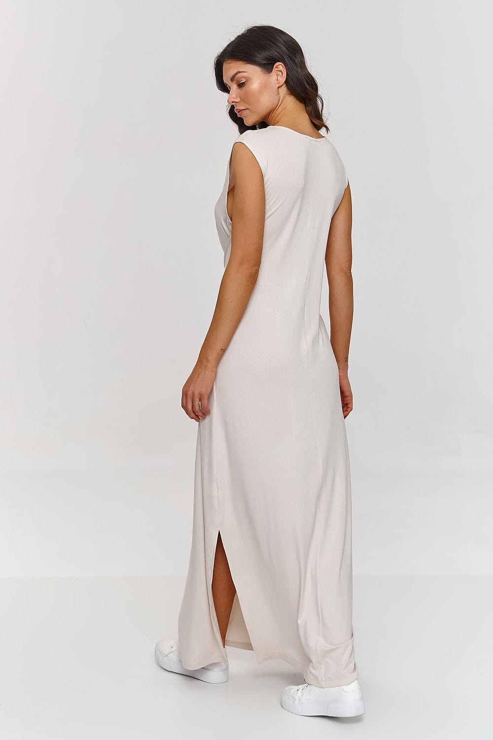 robe été longue casual sans manches fluide femme pour journée plage ou sortie décontractée