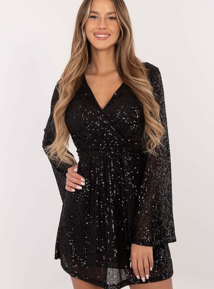 Robe Nouvel An à paillettes avec manches longues